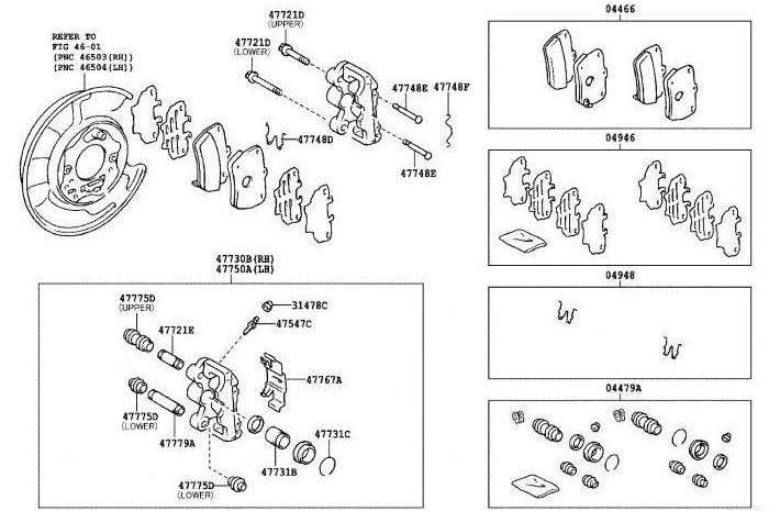 piastre antiscivolo delle pastiglie dei freni di toyota 