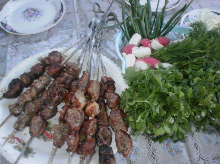 ciò che è servito a shish kebab