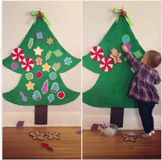 Modello semplice: albero di Natale in feltro e tessuto