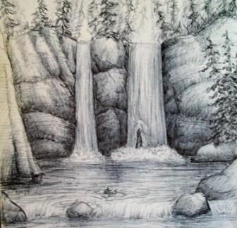 come disegnare una cascata