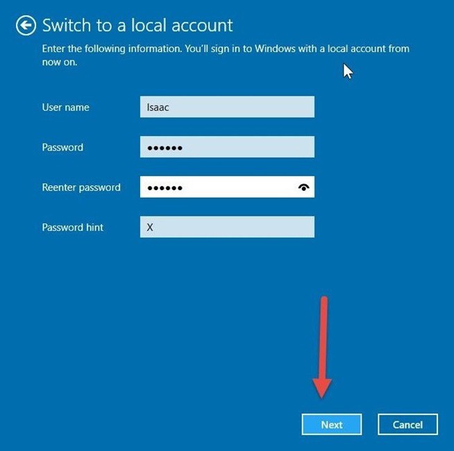 come eliminare completamente un account Windows 10 