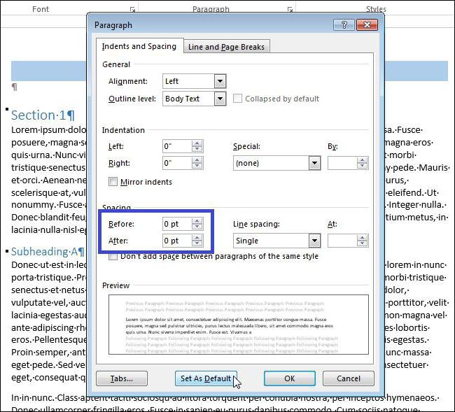 come ridurre la spaziatura tra le righe in Word