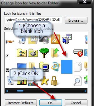 Dettagli su come creare una cartella invisibile in Windows 7