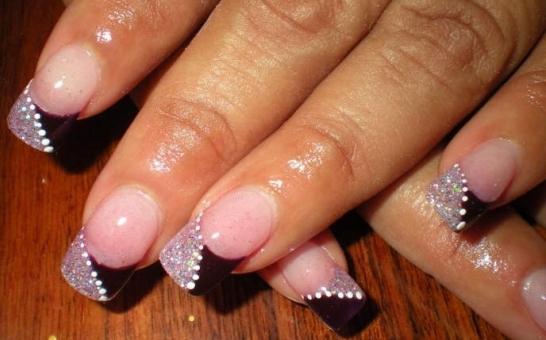 french manicure con strass