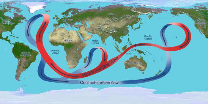 Le correnti dell'Oceano Mondiale. Che cos'è la corrente fredda e calda? Descrizione ed esempi