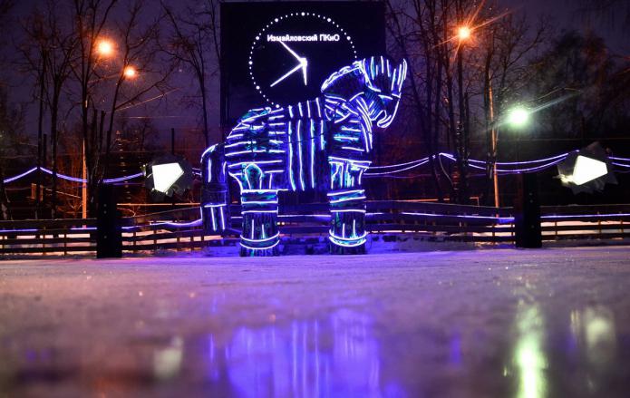 pista di pattinaggio nel ghiaccio d'argento del parco Izmaylovsky