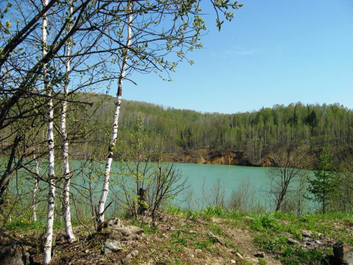 Temirtau, il lago blu. Blue Lakes, Kemerovo Region, Temirtau
