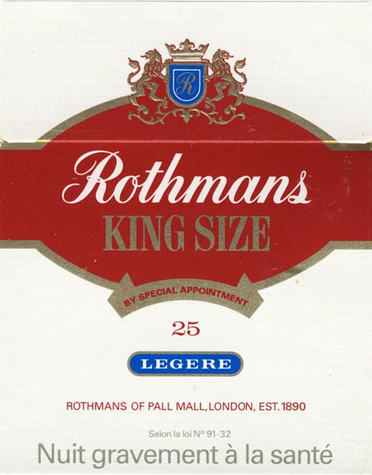 Rothmans: sigarette con un inglese di ottima qualità